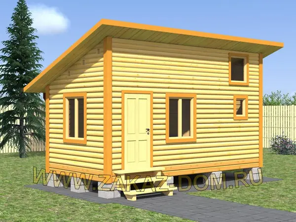 Проект одноэтажной бани из бруса (3х6 м) : Б-109