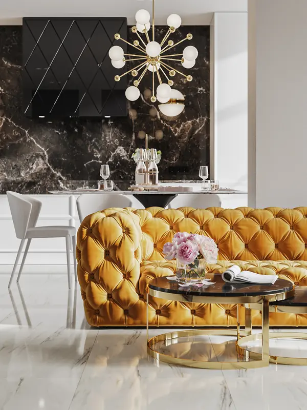 Яркий неоклассический интерьер