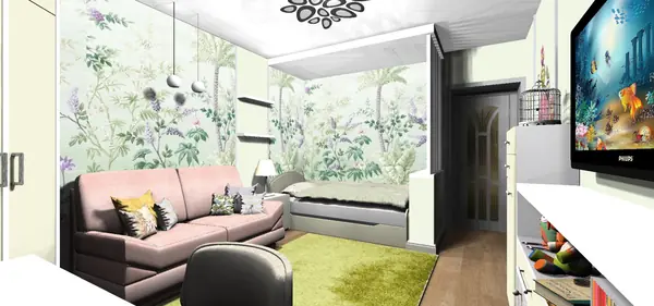 Два цветовых варианта. Детская для маленькой и очень позитивной девочки)