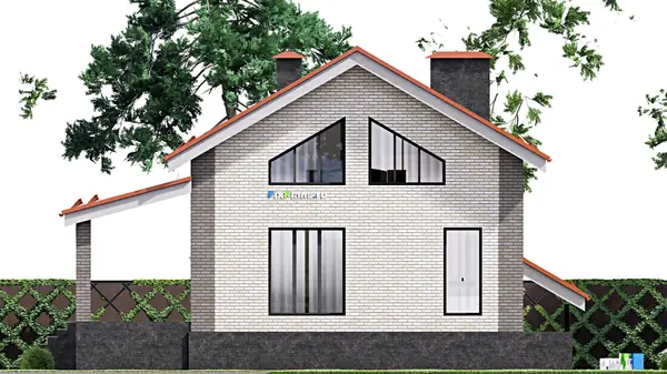 Проект дома с мансардой 12х13 м S129м2 F-15722