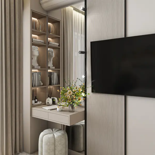 Дизайн двухкомнатной квартиры 65кв.м в центе города для молодой девушки.