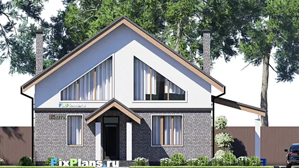 Проект дома с мансардой 12х13 м S176м2 F-17729