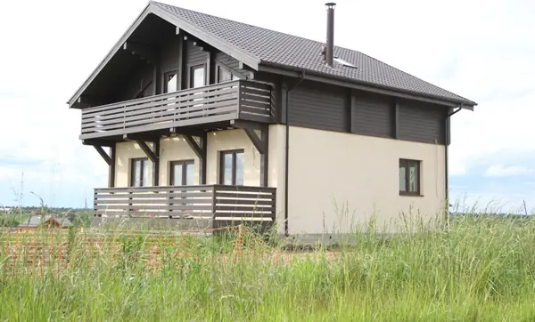 Дом по комбинированной технологии (камень + клееный брус) 225 метров (КД-225)