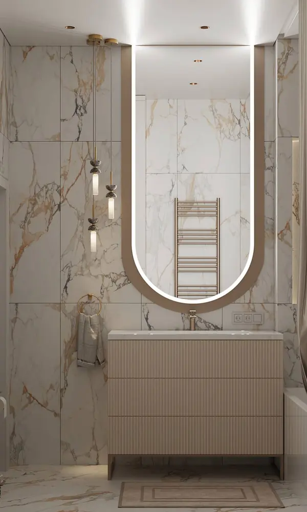 Ванная комната в поселке "Лесной остров"