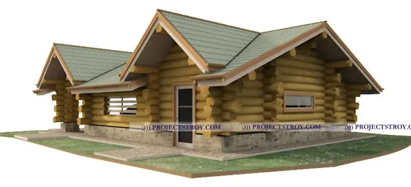 Навес для автомобилей и хозблок из бревна