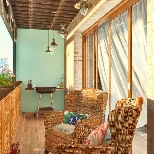 Интерьер трёхкомнатной квартиры. Лофт.