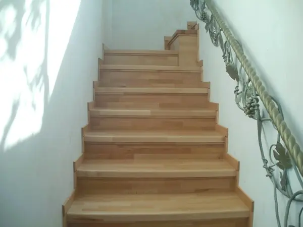 Лестница из Бука с кованными элементами