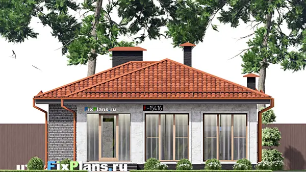 Проект одноэтажного дома 15х9м S90м2 F-15416