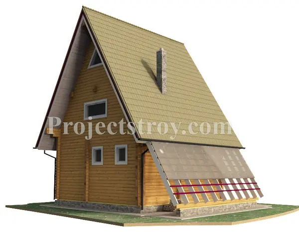 Баня из профилированного бруса 145 мм с чердачным этажом