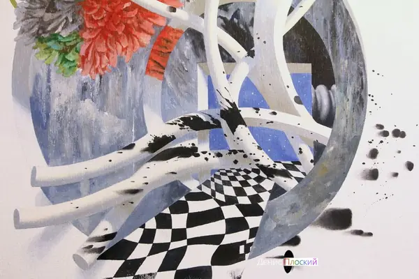 Цветочная абстракция - роспись стены в спальни