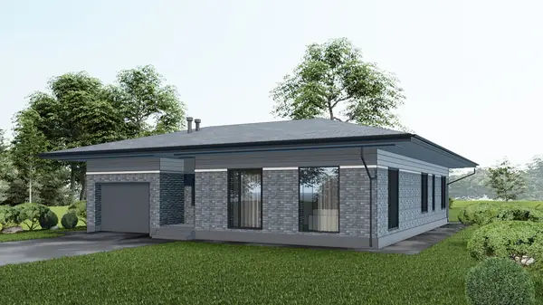 Одноэтажный дом в современном стиле