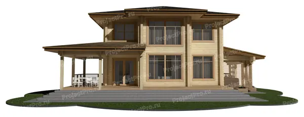 G-010. Двухэтажный деревянный жилой дом из клееного бруса