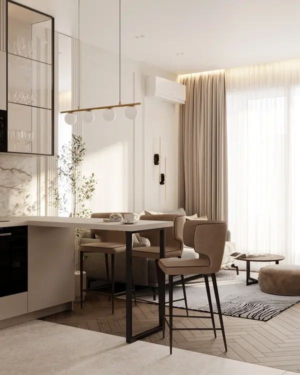 Современная классика 42м2 в ЖК Alia