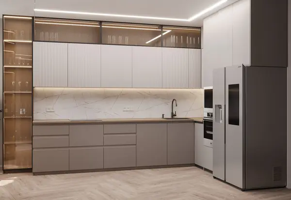 Проект кухни-гостиной ЖК Каскад