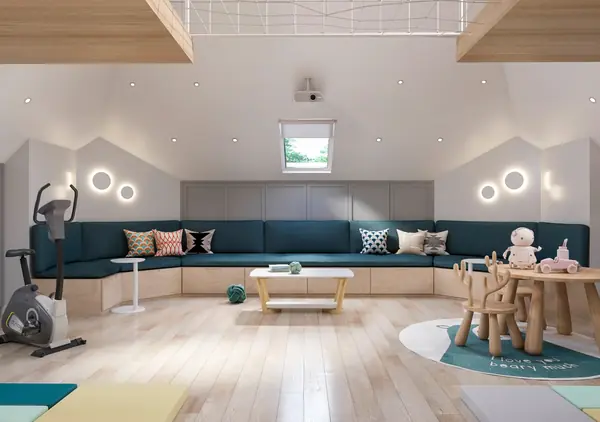 Игровая детская комната на третьем этаже