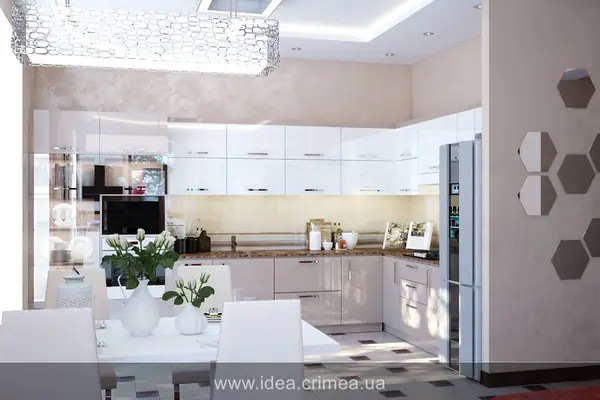 Contemporary kitchen living room for a young family