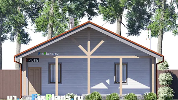 Проект одноэтажного дома 10х8м S48м2 F-18116