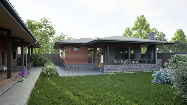 Индивидуальный жилой дом деревянной конструкции.