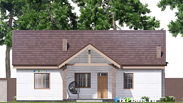 Проект одноэтажного дома 14х14м S118м2 F-16712