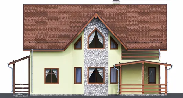 Визуализация индивидуального двухэтажного дома с эркером