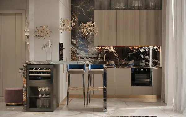 Роскошный дизайн квартиры в стиле современная классика в ЖК "Квартал Лахта парк"