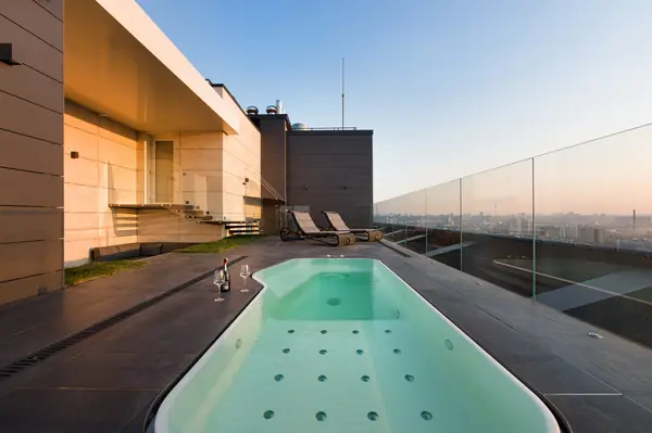 Stylish monochromatic white penthouse