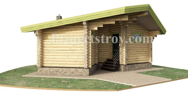 Проект бани из оцилиндрованного бревна 220 мм