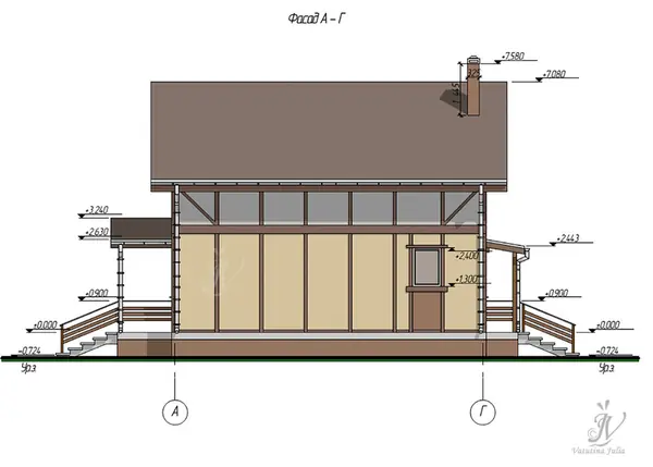 Эскизный проект индивидуального двухэтажного жилого дома в г. Кохма