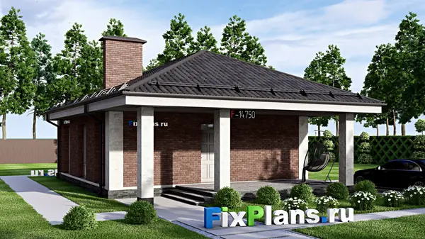 Проект одноэтажного дома 13х9м S66м2 F-14750