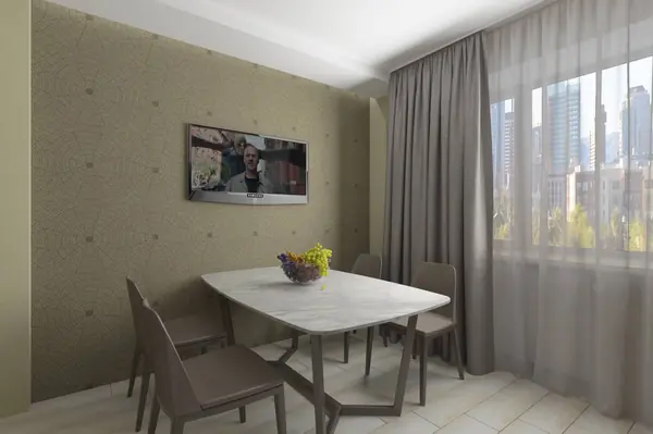 Кухня в серо-оливковых тонах