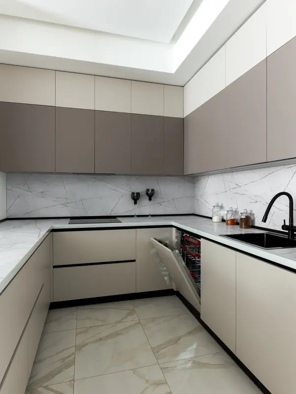 Угловая кухня-гостиная с барной в ЖК Матч Поинт