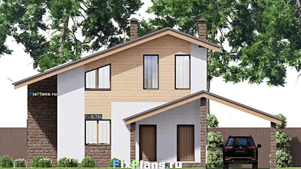 Проект дома с мансардой 13х16 м S160м2 F-16784