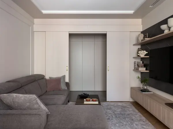 Стильный монохром - трехкомнатная квартира