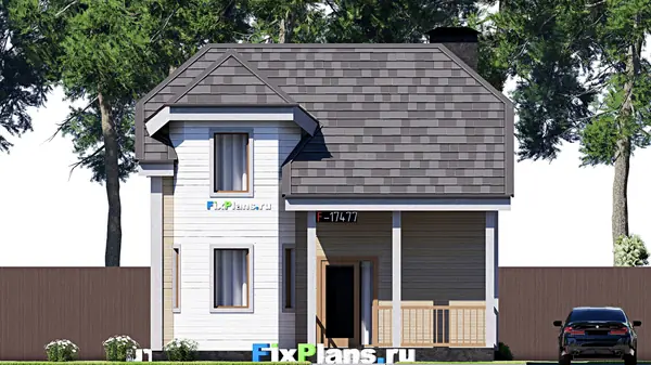 Проект дома с мансардой 8х8 м S80м2 F-17477