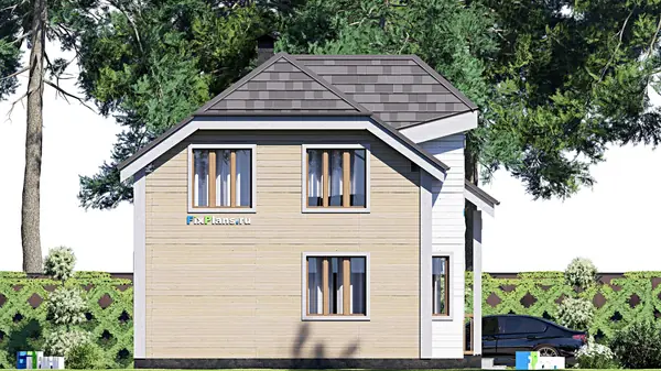 Проект дома с мансардой 8х8 м S80м2 F-17477