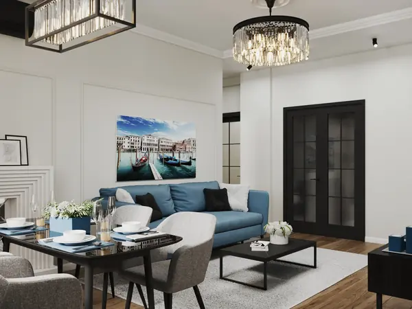 Дизайн интерьера трехкомнатной квартиры "Квартира в стиле современная классика"