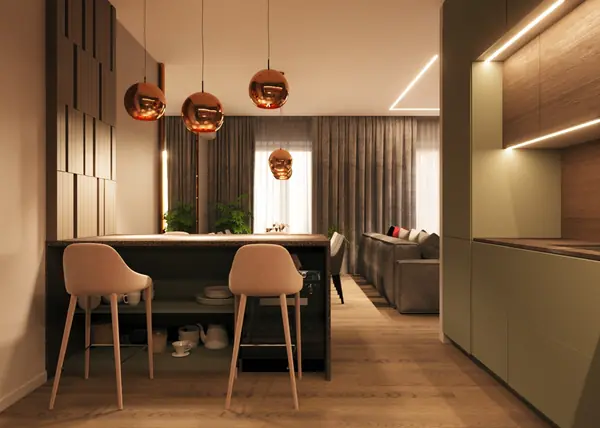 Кухня гостиная в современном стиле