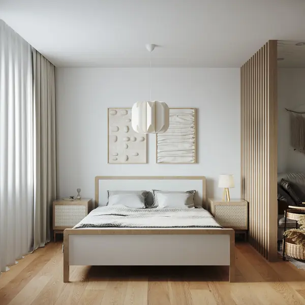 Проект совмещенной спальни-гостиной