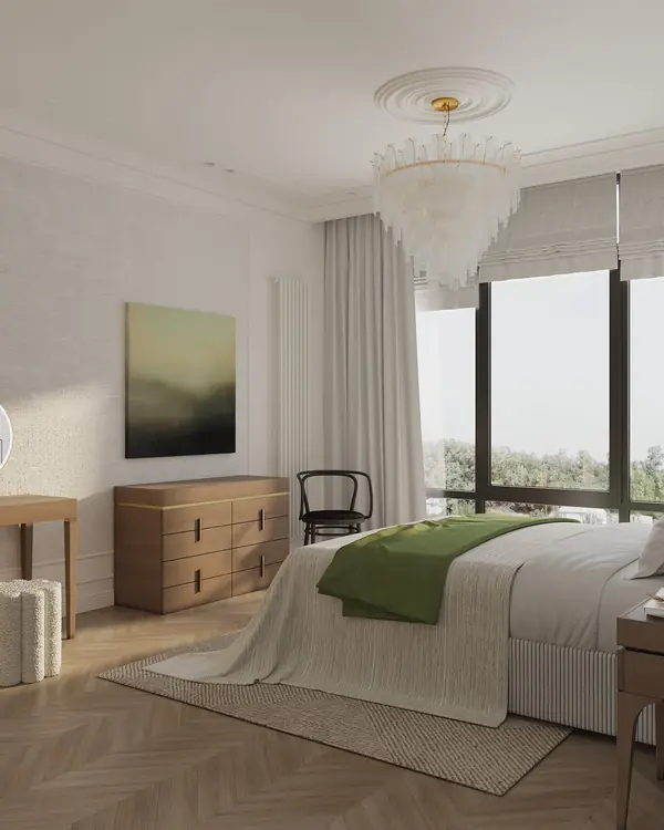 Светлая квартира с французским камином