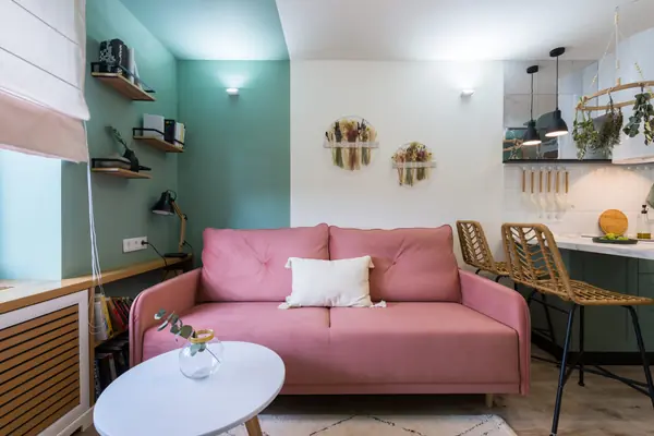 Комната: кухня, гостиная и спальня - ремонт для телепроекта