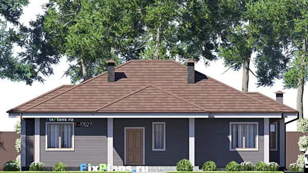 Проект одноэтажного дома 12х15м S120м2 F-17027