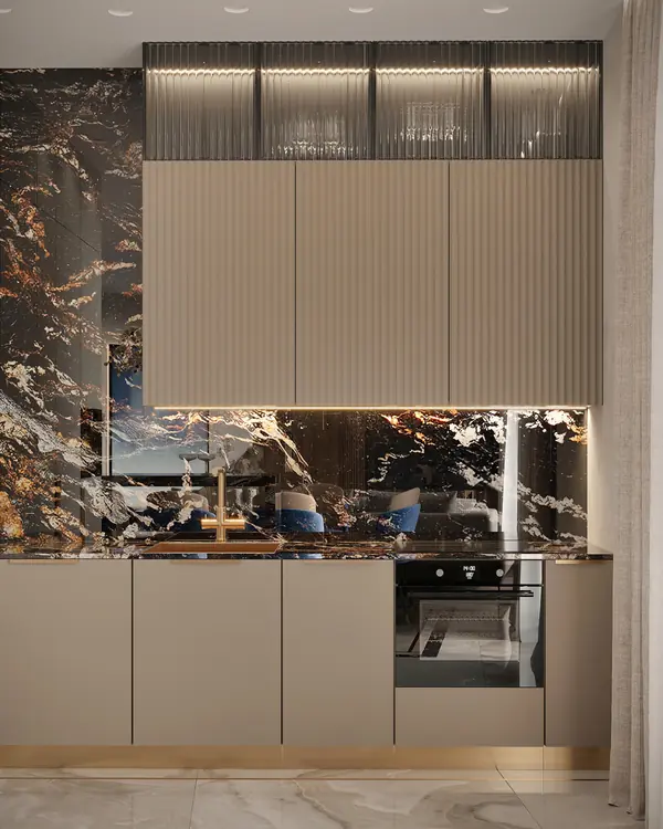 Роскошный дизайн квартиры в стиле современная классика в ЖК "Квартал Лахта парк"