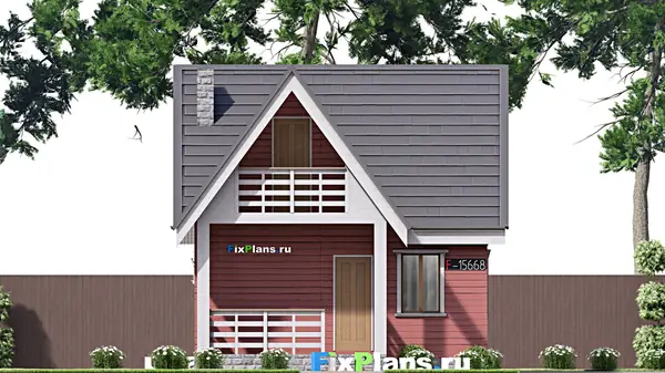 Проект дома с мансардой 8х8 м S83м2 F-15668