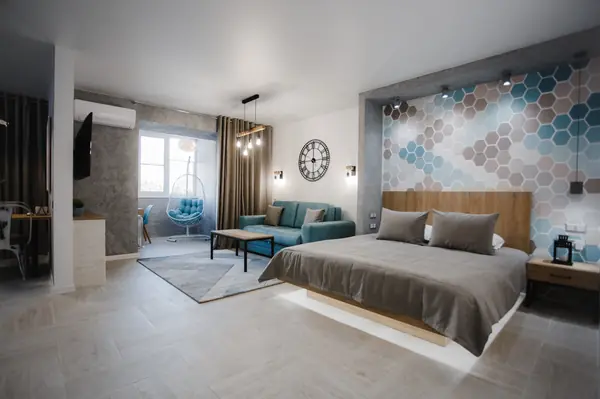 лофт гостиная-спальня