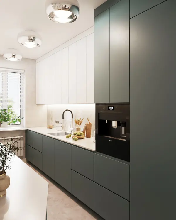 Кухня в оттенках шалфея