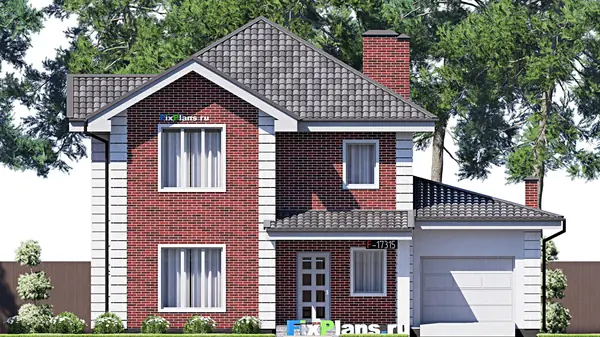 Проект двухэтажного дома 14х14 м S178м2 F-17315