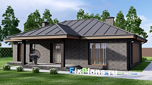 Проект одноэтажного дома 15х15м S146м2 F-14579