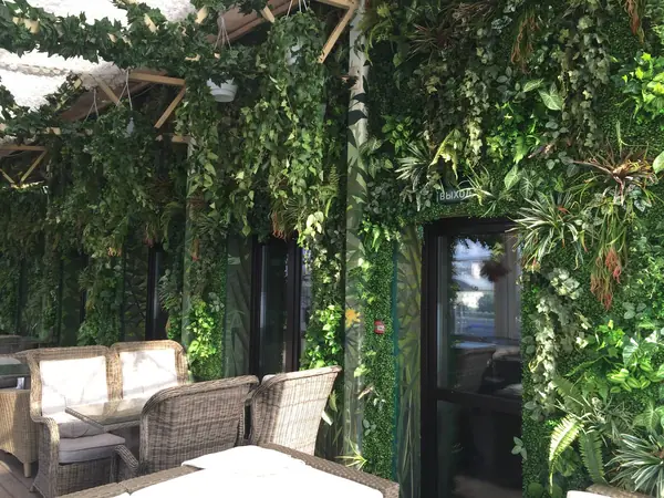 Стена из искусственных растений в Duran Bar