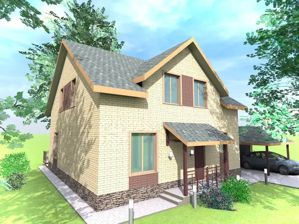 Двухэтажный жилой дом с мансардой