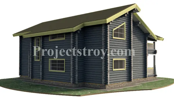 Проект загородного дома из бревна 15 на 12 м